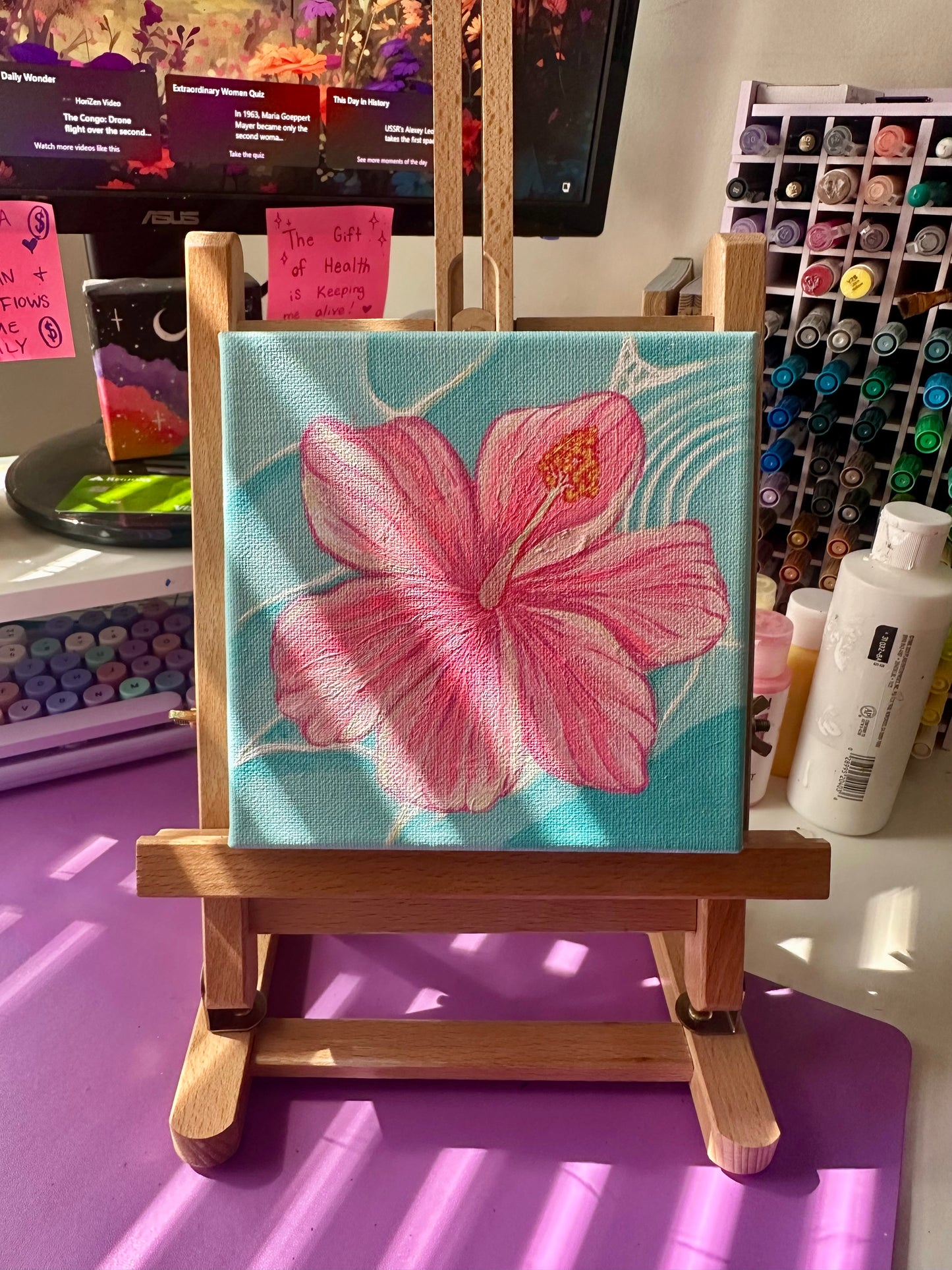 Hibiscus Daydream- Original Handpainted Canvas