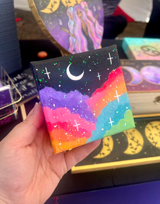 Rainbow Moon Scape - Original Painting