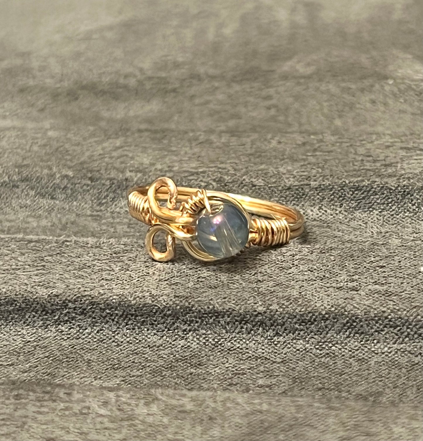 Iridescent Wire wrapped Ring