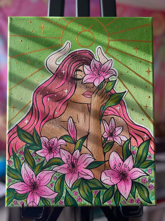 Original Taurus Goddess Painting