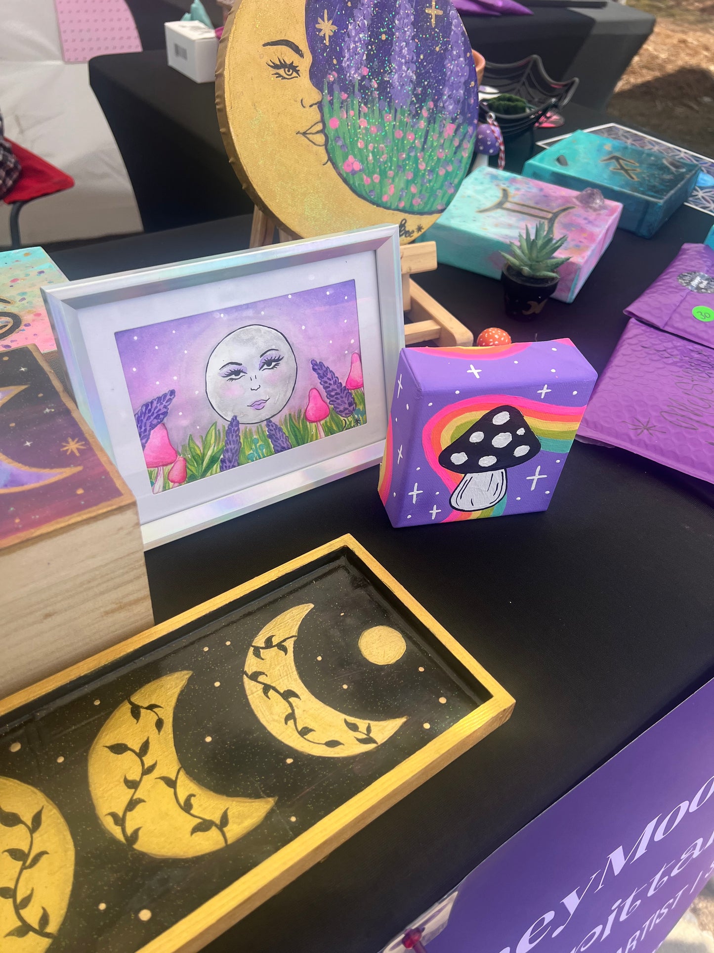 Rainbow Mushie Mini Painting