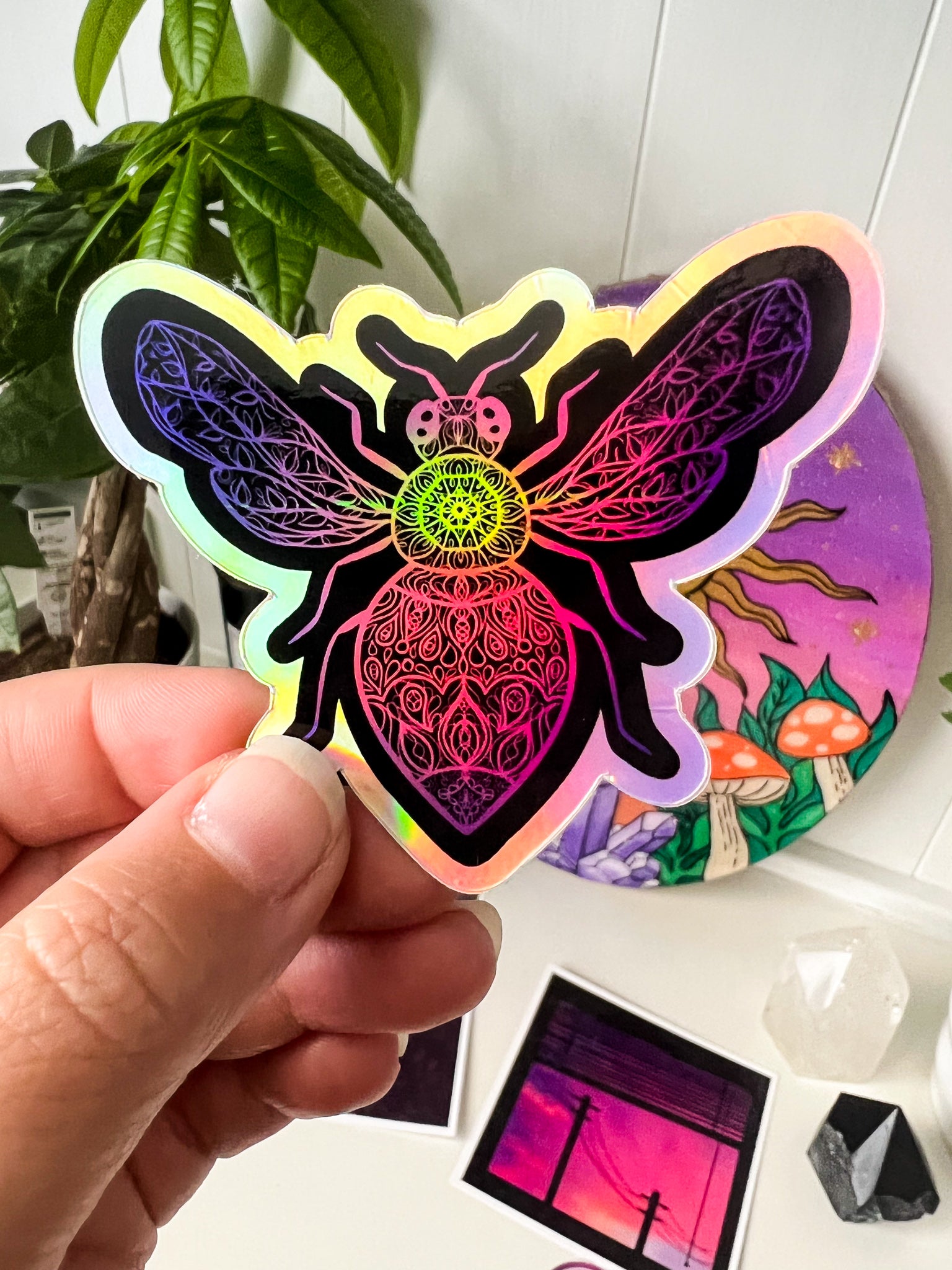 Holographic Honey Bee Sticker — Jamilah Henna Creations
