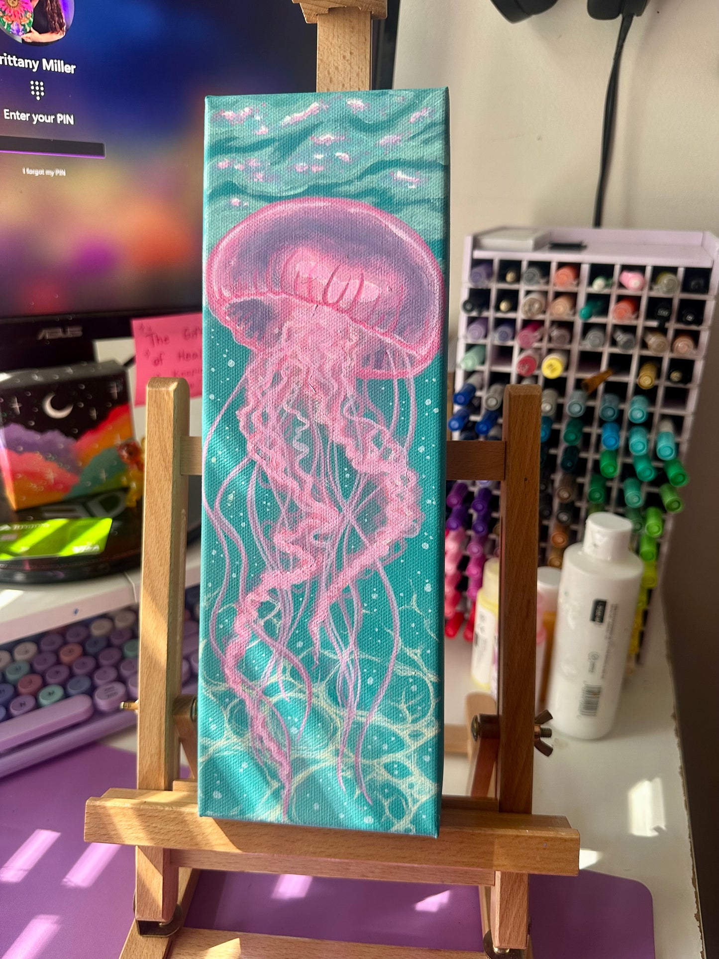 Takin’ on the Jellies-Original Handpainted Canvas 4x12