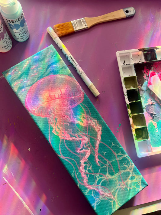 Takin’ on the Jellies-Original Handpainted Canvas 4x12
