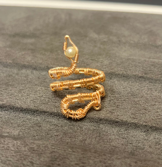 Pearl Wire Wrapped Snake