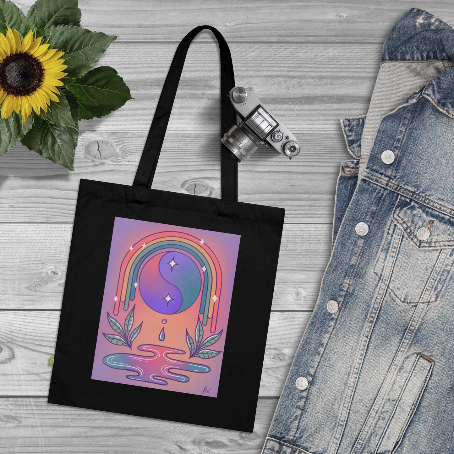 Ethereal Yin Yang Organic Cotton Tote Bag