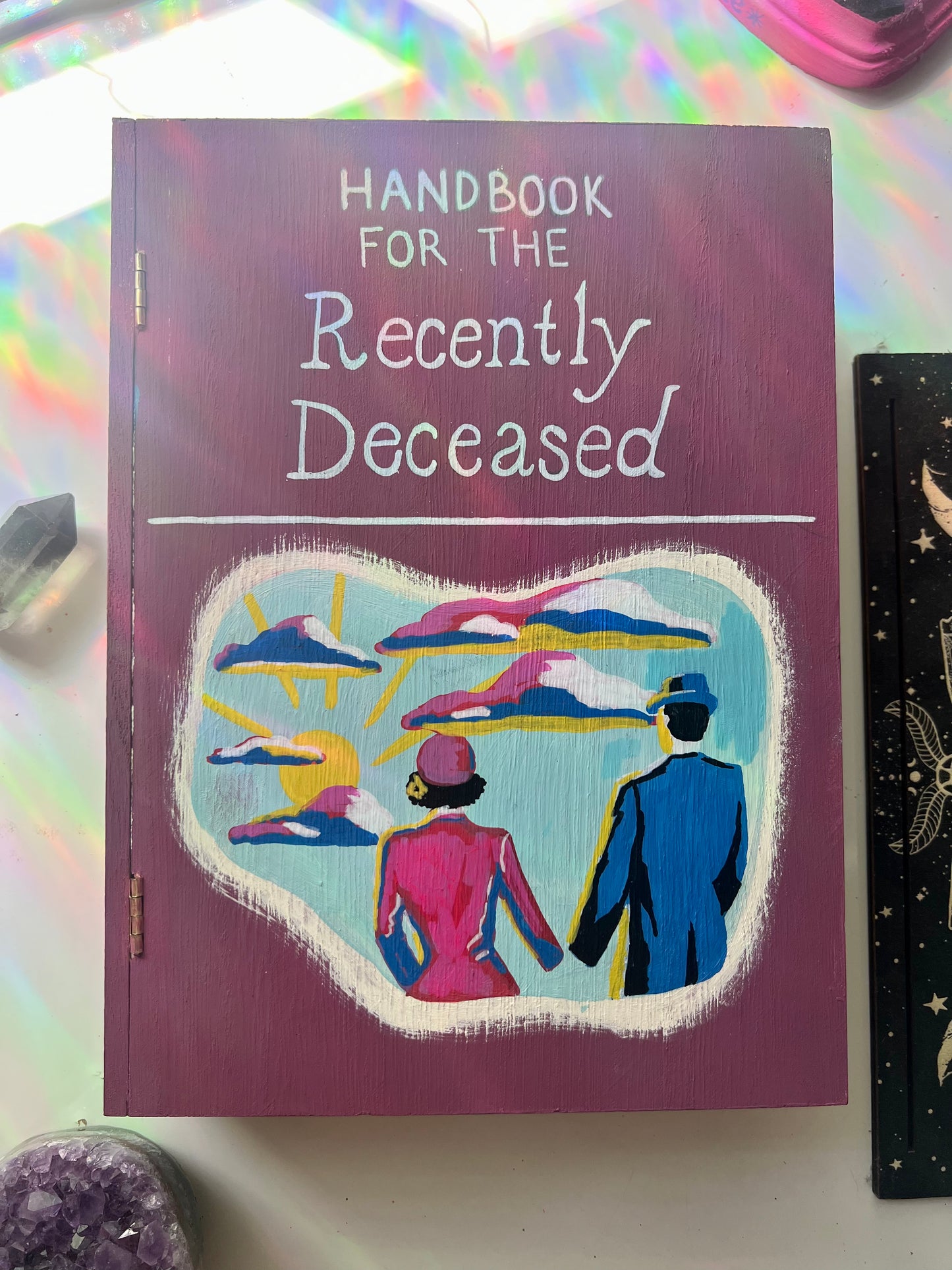 Handbook for the Recently Deceased - Hand Painted Wooden Box