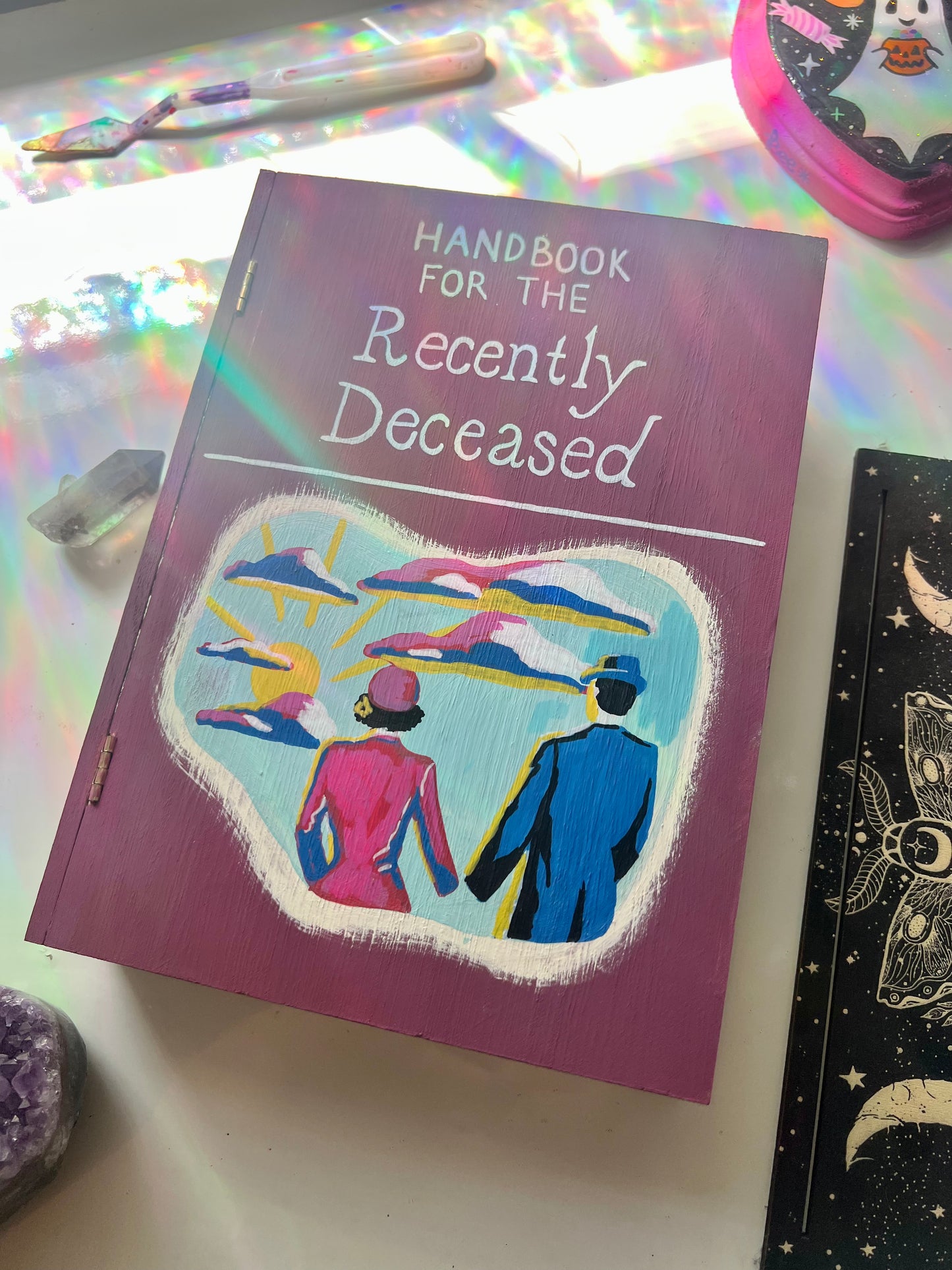 Handbook for the Recently Deceased - Hand Painted Wooden Box